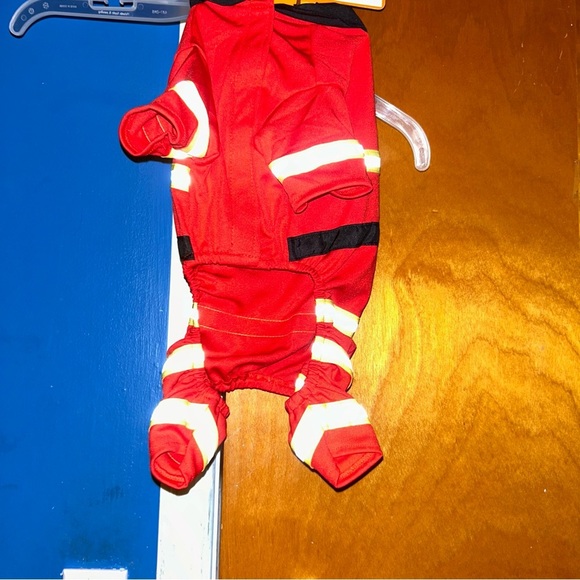 New pet firefighter fireman dot cat costume size small S up to 20lbs - Picture 2 of 3